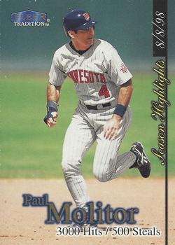#U6 Paul Molitor - Minnesota Twins - 1998 Fleer Tradition Update Baseball