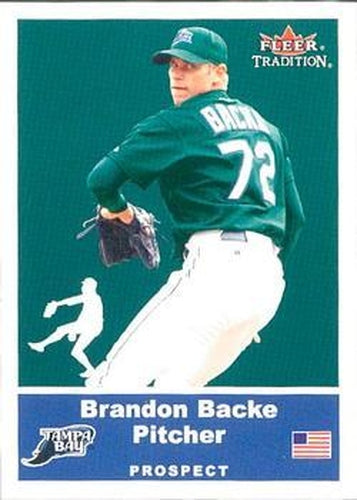#U76 Brandon Backe - Tampa Bay Devil Rays - 2002 Fleer Tradition Update Baseball