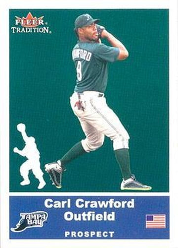 #U96 Carl Crawford - Tampa Bay Devil Rays - 2002 Fleer Tradition Update Baseball