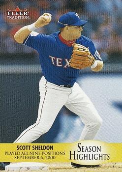 #U9 Scott Sheldon - Texas Rangers - 2000 Fleer Tradition Update Baseball