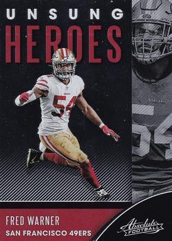 #UH-FW Fred Warner - San Francisco 49ers - 2020 Panini Absolute - Unsung Heroes Football