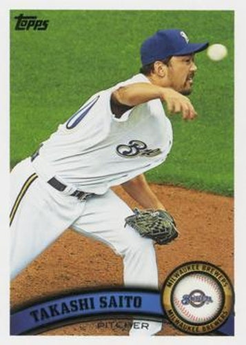 #US216 Takashi Saito - Milwaukee Brewers - 2011 Topps Update Baseball
