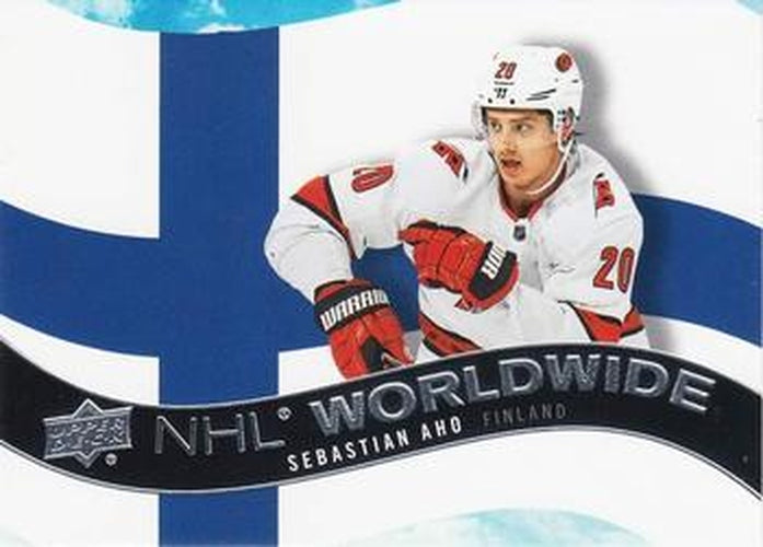 #WW-4 Sebastian Aho - Carolina Hurricanes - 2020-21 Upper Deck - NHL Worldwide Hockey