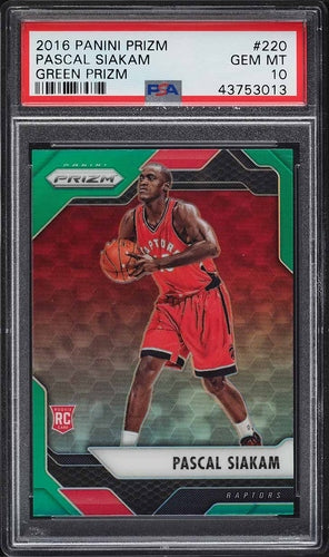 2016-17 Panini Prizm Green Prizms Pascal Siakam ROOKIE #220 PSA 10 GEM MINT