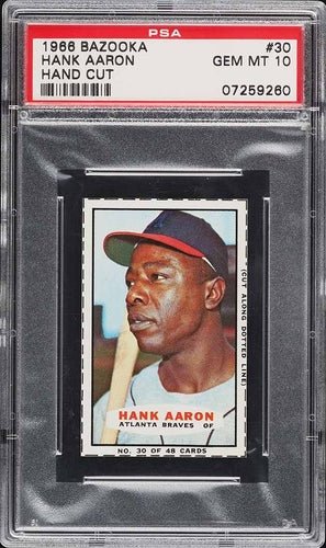 1966 BAZOOKA BASEBALL HANK ARRON HAND CUT #30 PSA 10 GEM MINT POP 5