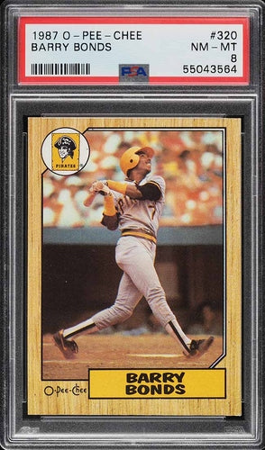 1987 O-PEE-CHEE BARRY BONDS ROOKIE #320 PSA 8 NM-MT