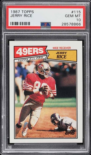 1987 TOPPS FOOTBALL JERRY RICE #115 PSA 10 GEM MINT