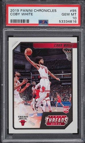 2019 PANINI CHRONICLES BASKETBALL COBY WHITE ROOKIE #95 PSA 10 GEM MINT
