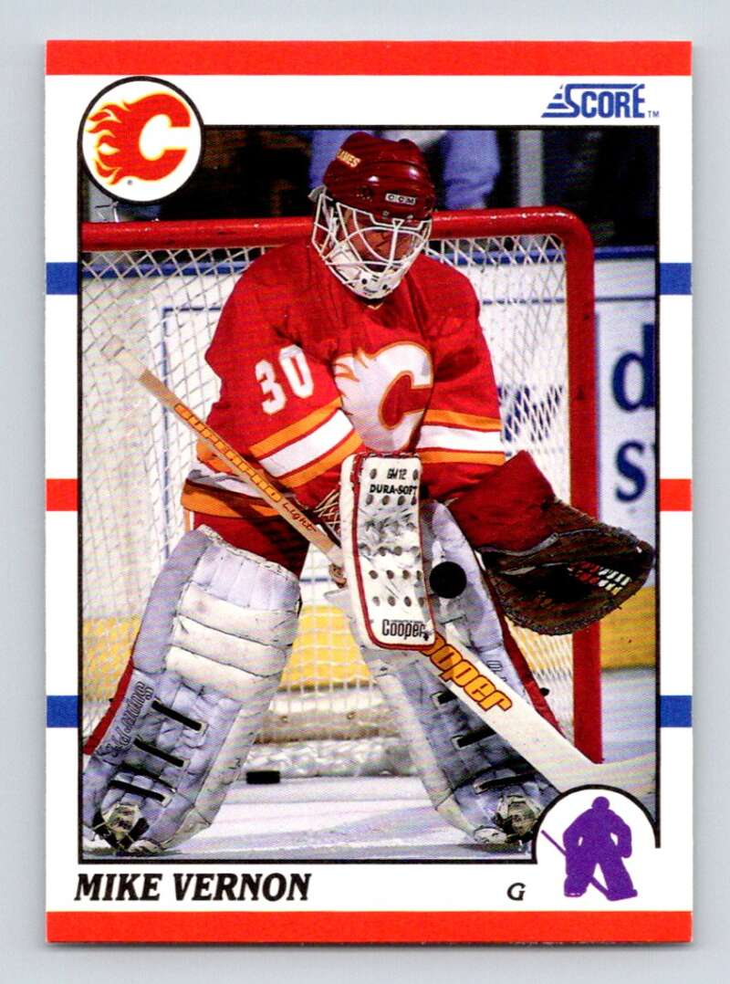 #52 Mike Vernon - Calgary Flames - 1990-91 Score American Hockey