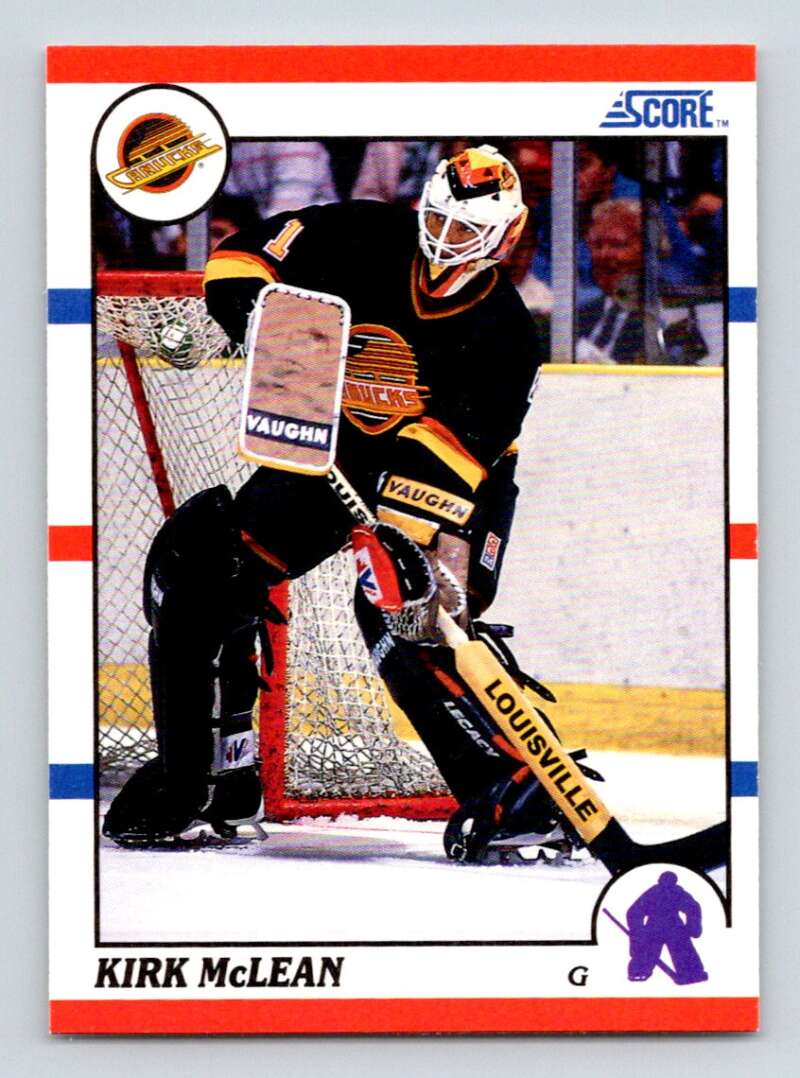 #93 Kirk McLean - Quebec Vancouver Canucks - 1990-91 Score American Card