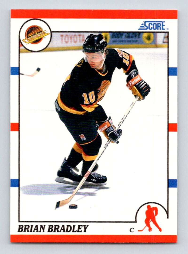 #198 Brian Bradley - Vancouver Canucks - 1990-91 Score American Card