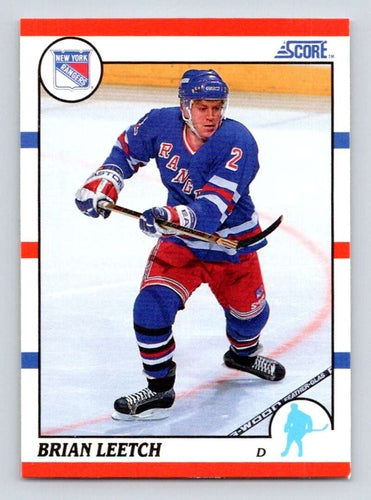 #225 Brian Leetch - New York Rangers - 1990-91 Score American Hockey