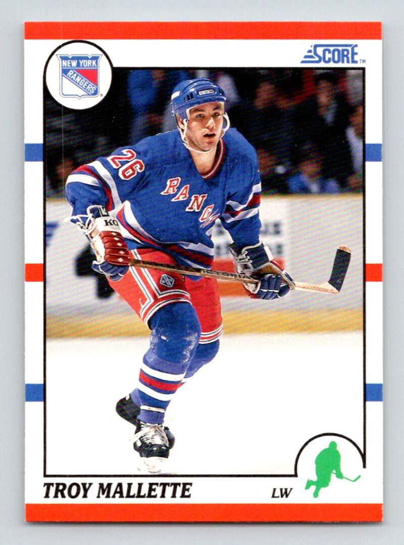#288 Troy Mallette - New York Rangers RC - 1990-91 Score American Card