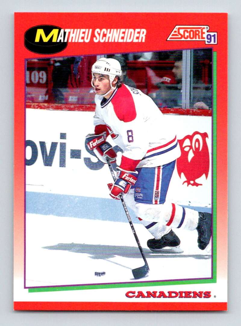 #105 Mathieu Schneider - Montreal Canadiens - 1991-92 Score Canadian Hockey