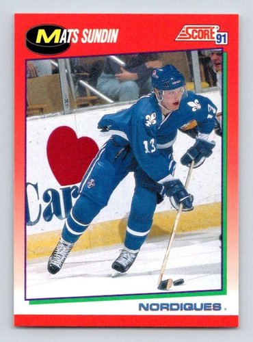 #130 Mats Sundin - Quebec Nordiques - 1991-92 Score Canadian Hockey