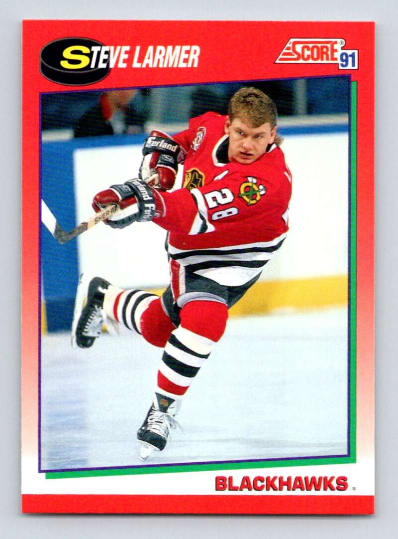 #140 Steve Larmer - Chicago Blackhawks - 1991-92 Score Canadian Hockey