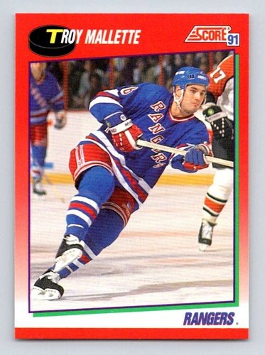 #178 Troy Mallette - New York Rangers - 1991-92 Score Canadian Hockey