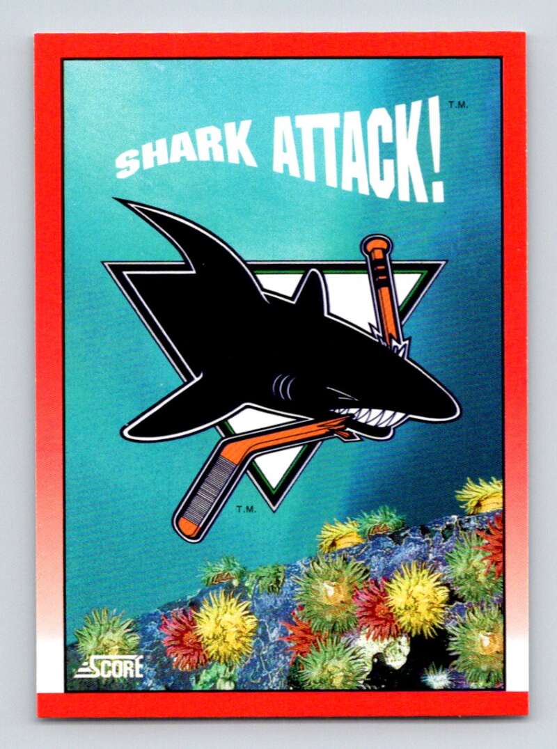 #304 San Jose Sharks Logo - San Jose Sharks - 1991-92 Score Canadian Hockey